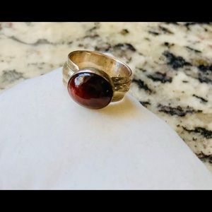 Tiger eye sterling silver ring